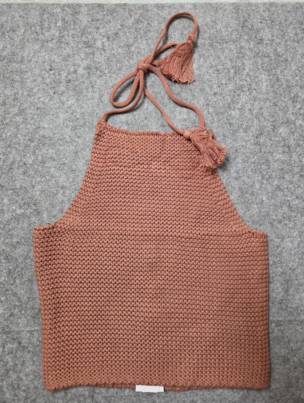 525 America Hand-Knit Terracotta Halter Knit Top XS Nwt